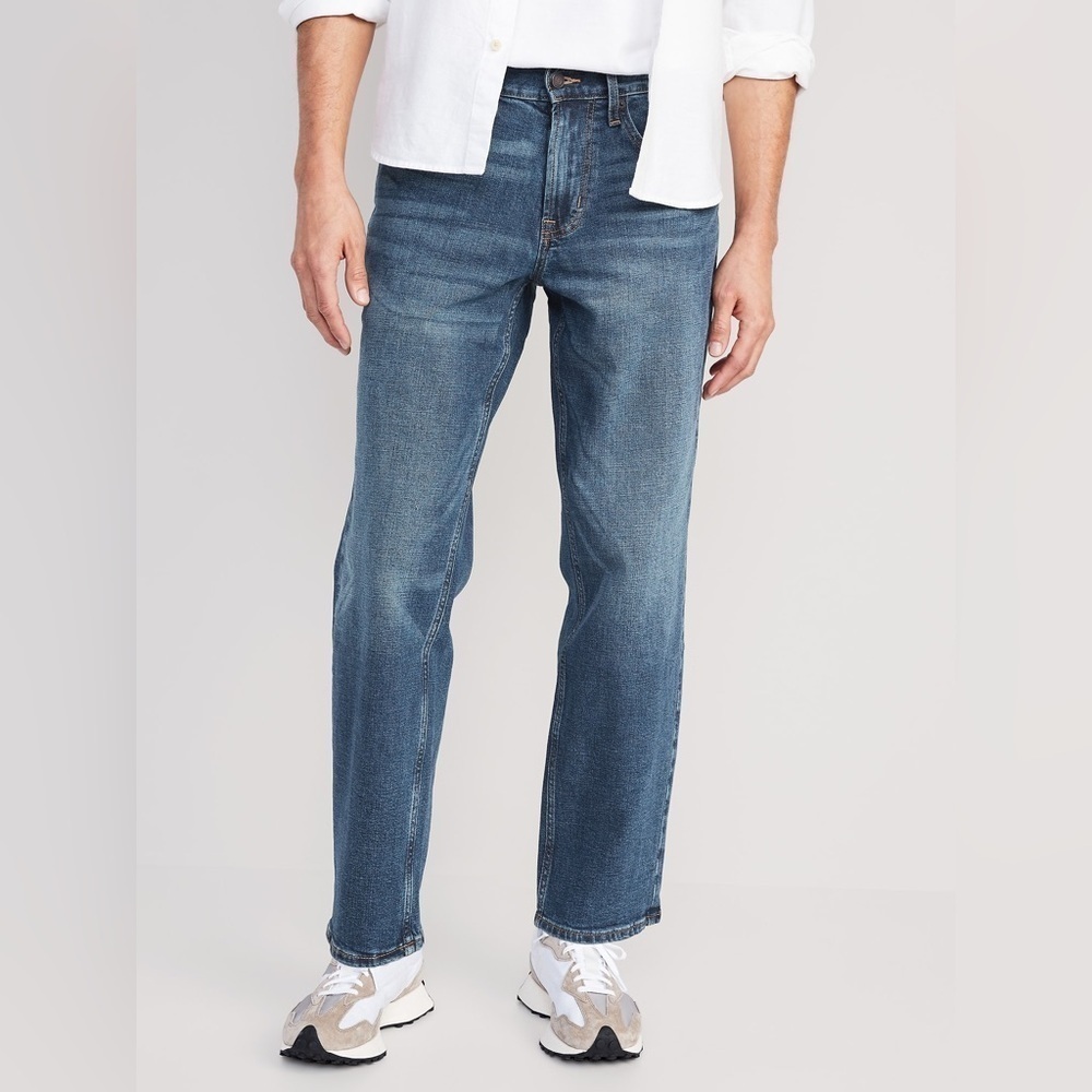 Old Navy Mens Loose OPP Medium Faded Wash Blue Denim Jeans Size 38 x 32